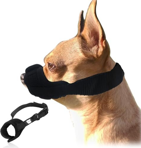 Hundemaulkorb verhindert Beißen und Fressen Bellen und Kauen, 8-13cm Verstellbarer Nylon-Maulkorb mit atmungsaktivem Netz, Hundemaulkorb für kleine bis mittelgroße Hunde, für Training und Spaziergänge