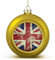 Vintage Union Jack British Flag Christmas Ball Ornaments 2.4 Inch Shatterproof Christmas Tree Decorations Balls Golden-Style Hanging Christmas Ornaments for Xmas Tree Holiday Decoration