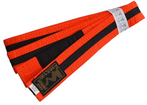 TEKKA BUDO Ceinture brésilienne pour enfant - Couleur : orange et noir - 240 cm