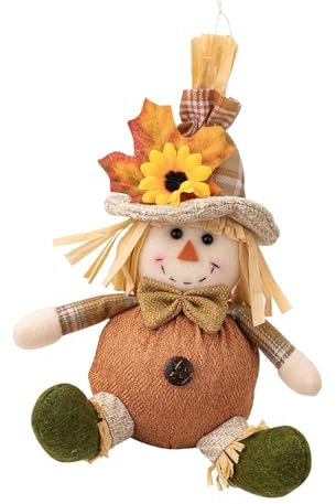 YIZITU Espantapájaros hechos a mano, decoración para colgar, cómoda esfera colgante de paja para decoración de temporada del hogar
