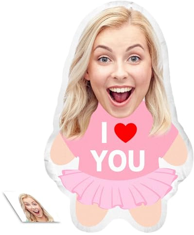 LucBuy Personalisiertes Gestaltetes Gesichtskissen, Individuell Foto Plüschpuppenkissen, Doppelseitiger 3D Druck, Sofadekoration Hässliche Kissen, Geschenke für Geburtstage Jahrestage (B2)