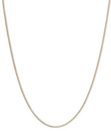 FOCALOOK 1,2mm Collier Serpent Femme Fine & Ajustable Argent/Plaqué Or | Chaîne Femme Or Rose Noir Acier Inoxydable avec Chaine 45-75 cm + 5cm Rallonge pour Pendentif Bijou Excellant Cadeau Femmes
