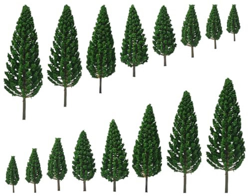 NHQZ 16 Stück Modellbau Bäume,Miniatur deko, 3.5cm - 11cm Modell Bäume Miniatur, Zug Bäume Eisenbahn Landschaft Diorama Baum Architektur Bäume, für DIY Landschaft, Mini Landschaftsgestaltung Deko Baum