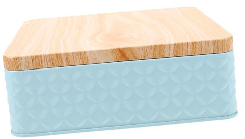 PartyKindom Kasten Kuchenbox Aus Eisen Korb Luftdicht Mikrowelle Teller Kekse Kanister Behälter Verpackung Bausatz Spender Portion Weihnachtsleckerei Dose Weißblech Sky-blue