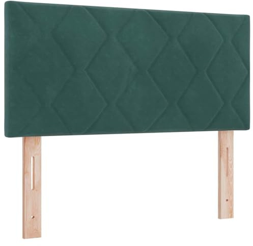 vidaXL Headboard Wall-mounted Geometric Manual Dark green 90 cm Velvet, Modern, Height-Adjustable, Velvet Upholstered Headboard for Stylish Bedroom Decor, Contemporary Design, Space Saving Furniture
