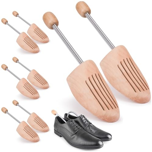 TULMERO Schuhspanner Herren & Damen – Schuhdehner aus Kiefernholz für Schuhe & Stiefel, 2 Stück – Atmungsaktive Holzspanner mit Doppelfeder für perfekte Form & Frische