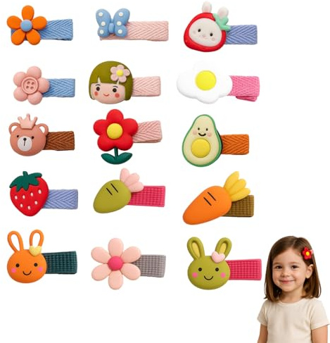 UZYXC 15 PCS Mollette Capelli Bambina Fiocco,Fermagli Neonata per Capelli Mini,Clip per Capelli Ragazze,Forcine Colorate per Capelli Bambina,Accessori Capelli Neonata,Mollettine Capelli Piccole