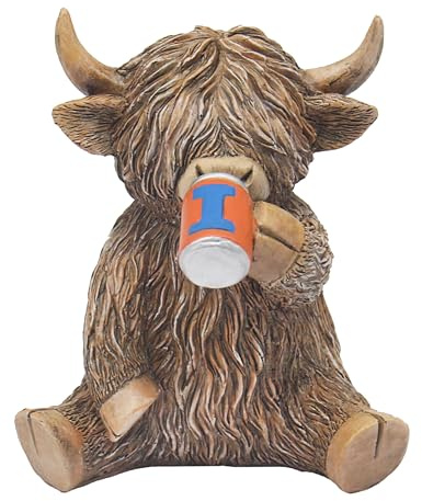 Lesser & Pavey Happy Highland Cow Iron Moo Decor Figurine | Fitness Theme, Decorative Design, Attractive Accent, Display Ornament, Ideal for Home and Office Decor, Fun Gift Idea