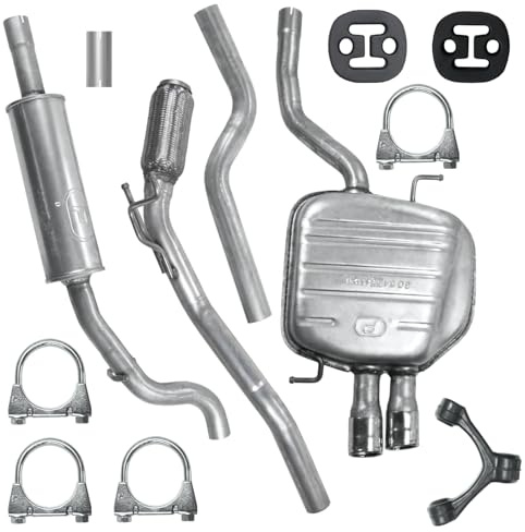 POLMOstrow Auspuff für VW Passat B6 2005-2010 | Kollektorrohr, Mitteltopf und Endtopf, Motoren: 1.9 TDI - 2.0 TDI, Kombi, Limousine