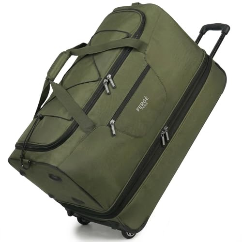 FERGÉ XL große Reisetasche mit Rollen erweiterbar und Schuhfach - Trolley mit Spanngurten Weichgepäck Reisetasche Weekender Paris