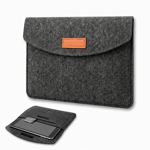 9-11 Pouces Housse Tablette en Feutre avec Poche Accessoires, Compatible avec iPad Air M4/A16, iPad Pro M5/M4/M2/M1, Air M3/M2/5/4/3, iPad 7e-10e Gén, Galaxy Tab S9 S8, Surface Go 2/3, Gris Foncé