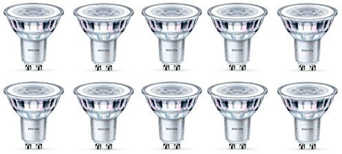 10 x Philips LED Glass 4.6w GU10 50w A+ Spot Light Bulbs Lamp 355lm - Warm White