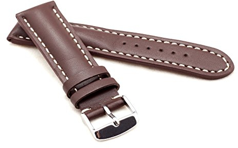 Bob Herren Uhrenarmband Kalbsleder Modell Chrono 24 mm Dunkelbraun