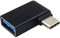 Duttek USB-C 90 Grad Adapter Schwarz - Typ C auf Typ A Buchse für Apple New MacBook 12 Inch/Chromebook Pixel und Weitere Geräte