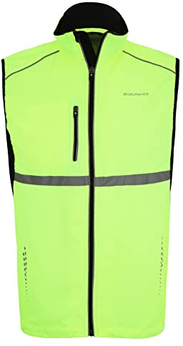 endurance Unisex Laufweste LAUPEN XQL I rundum reflektierende Sportweste mit großen Reflektoren I Unisex neon Sicherheitsweste I Erwachsenen Leuchtweste mit Reißverschluss 5001 Safety Yellow L