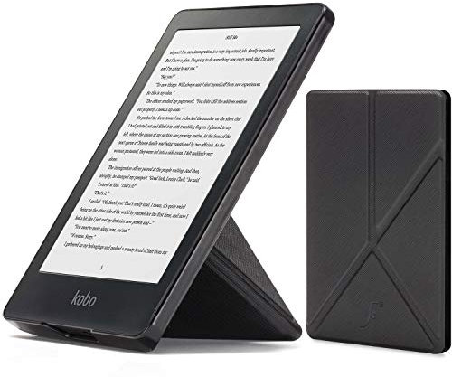 Forefront Cases Custodia per Kobo Clara HD - Custodia Protettiva per Kobo Clara HD (Modello: 2018) - Smart Auto Sveglia Sonno Funzione - Sottile, Leggero Stile Origami Cover - Nero