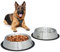 Relaxdays Set2 Comederos Perro, Cuenco Agua, Comida, Antideslizante, Bebedero Acero Inoxidable Talla XL, 1,25L, Plateado