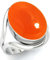Jeweloporium 925 Silber Ringe für Damen Größe 60(19.1) Orange Echt Karneol Edelstein Jahrgang Silber Ringe Engagement Geschenk Solitär Schmuck