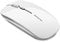 Uiosmuph Q5 Kabellos Maus, Wiederaufladbar Funkmaus 2.4G Leise Funkmaus Ultra Dünn Wireless Computermaus 1600 DPI Mit Mäuse mit USB Empfänger Typ C für Laptop, PC, Linux (Weiß)
