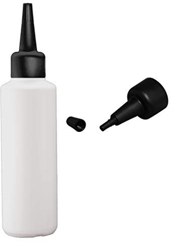 VanAlden, set di 6 bottiglie HD-PE da 100 ml, con beccuccio per versare, in nero, in plastica, con tappo di supporto