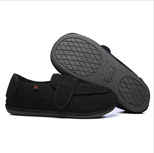 Chaussures diabétiques à pantoufle extra large,Chaussures homme pour personnes âgées aux pieds enflés, ouverture réglable chaussures diabétiques-40_black,Edema Swollen des Sandales Respirant