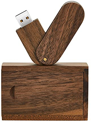 Garrulax USB-Flash-Laufwerk, 64 GB, hochwertiges Massivholz, Hochgeschwindigkeits-USB-2.0-Flash-Laufwerk, Speicherstick, Datenspeicherung, Pendrive-Daumendisk, 64 GB, Walnussholz
