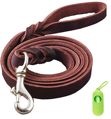 Leder Hundeleine für Große/Mittlere/Kleine Hundeführleine Hochwertiger Fettlederlein Reißfeste Und wasserdichte Geflochtene Hundeleinen 1,2m/ 1,6m/ 2,1m Langes für Haustier Laufen Gehen Ausbildung