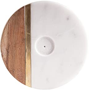 Berk Räucherstäbchen Halter Modern aus Marmor Stein, Akazien Holz und Messing - sehr hochwertiges Räuchergefäß für das Zuhause