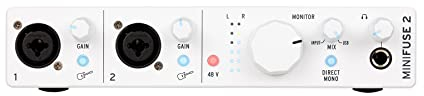 Arturia - MiniFuse 2 - Compact USB Audio & MIDI Interface with Creative Software for Recording, Production, Podcasting, Guitar - White