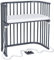 babybay Boxspring Beistellbett aus massivem Buchenholz / kompakt & verwandelbar / Kinderbett Höhe stufenlos verstellbar / mitwachsendes Babybett (schiefergrau lackiert) / inkl. Matratze