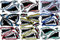 Set Konvolut 9 Bogen Bögen Monster Hai Zähne Rachen Sticker Aufkleber Folie 270 mm x 180 mm wetterfest für Auto Motorrad Modellbau Skateboard