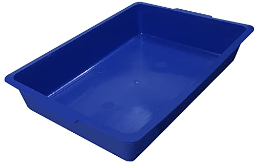 Kitten Litter Tray Cat Litter Tray - Blue - Pencil Draw Plastic Tray - Mouse Hamster Bird Cage Base Bottom School Draw Tray Small Cat Litter Tray Seed Tray Small Pet Loo Plastic Storage Box - 36cm
