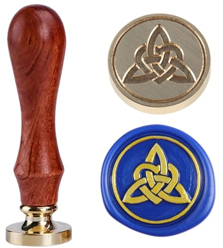 Wachssiegelstempel, keltischer Knoten, Herz-Siegelwachs, 25 mm, Vintage-Messingkopf, Eisstempel, Hochzeitsstempel für Karten, Umschläge, Einladungen, Schnecken-Post, gute Ideen für Frau/Liebhaber