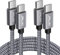 JALIXI USB C auf USB C Kabel 3M, 60W Lang USBC Ladekabel Schnellladekabel Nylon für Samsung Galaxy S25 S24 Ultra, für iPad 10th Generation, für PS5 Controller