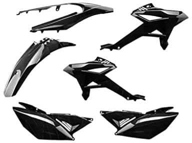 Verkleidung 6-teilig Schwarz glänzend – passend für Beta RR 50 (2011–2020) – Verkleidungskit mit Heck, Seiten, Tankverkleidung & Kotflügel – Kunststoffverkleidung Satz