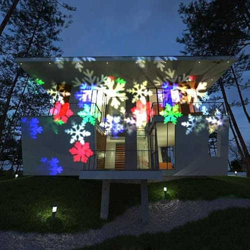 Le Projecteur Solaire De Flocon De Neige De Noël LED Allume Le Projecteur Imperméable De Chutes De Neige Allume La Lampe Extérieure De Paysage De Jardin Pour L'usage De Noël De Noce,Coloré