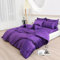 Purple Double 6 Piece Silky Duvet Cover Set Satin Bedding (Purple, Double)