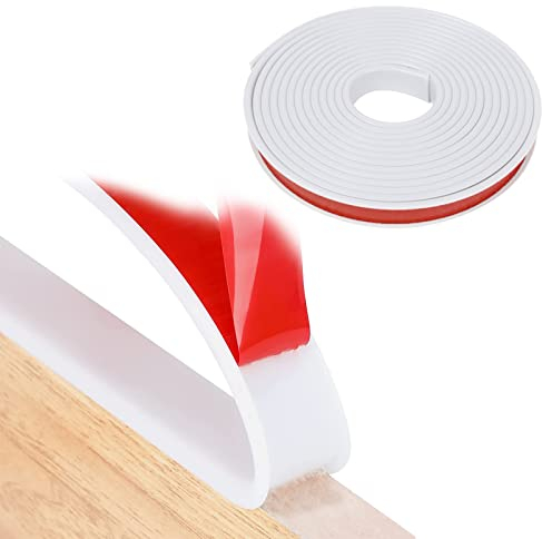 5M U-Form Selbstklebend Möbelkantenband, Innenbreite 20 mm Flexible TPE Faltbarer Kantenschutz, Umleimer Furnierklebeband, für Tisch, Schrank Schutz&Reparatur, weiß