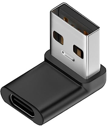 CY USB-C-Buchse 90 Grad nach oben abgewinkelt auf USB 3.0 A-Stecker, Datenadapter für Laptop Desktop