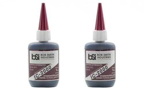 2 x Bob Smith Industries IC-2000 Black Rubber Toughened CA Glue (1oz) - BSI118