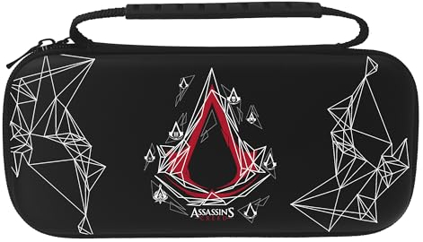 Assassin's Creed - Sacoche de Transport Slim - Noire - Modèle Emblèmes Pour Nintendo Switch et Switch OLED