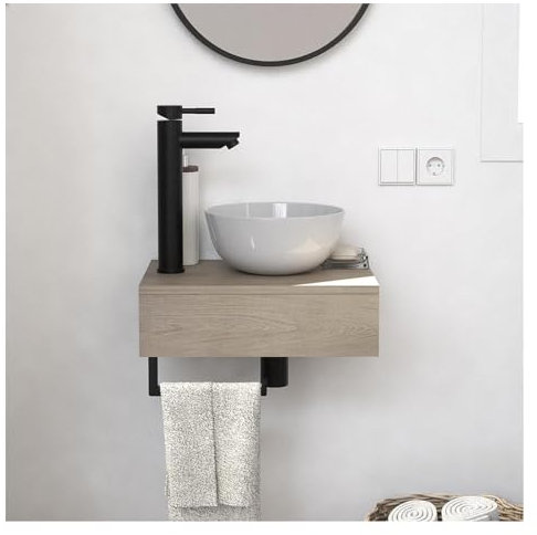 MOB-IN Handwaschbecken dicker Handtuchhalter unten + Waschbecken + Soho Wasserhahn