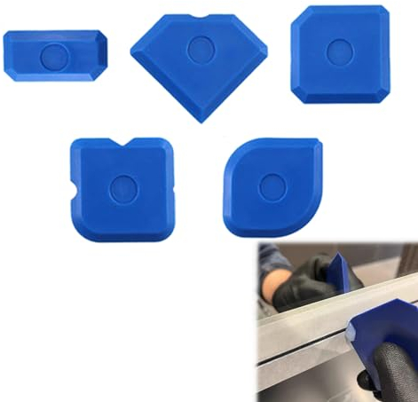 Lisseur Joint Silicone,5 Pièces Spatule Joint Silicone,Silicone Lisseur Joint Ensemble,Bleu