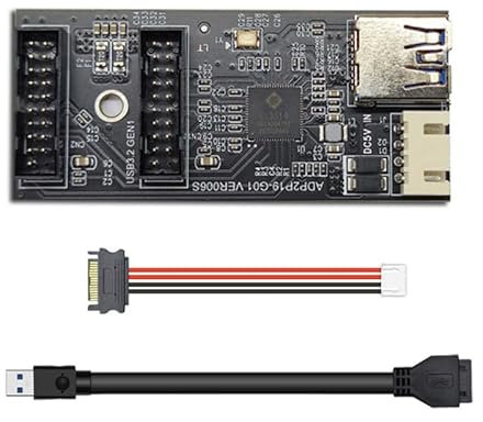 CY Scheda Singola 19/20Pin Header a USB 3.0 19/20Pin Dual Ports Femmina Tipo PCBA Adattatore Splitter HUB 5Gbps