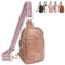 Bestash Sling Bag Damen,Leder Umhängetasche Damen Crossbody Bag Damen Breiter Gurt,Schultertasche Stylisch Bauchtasche für Outdoorsport,Reisen,Einkaufen（Hellbraun）