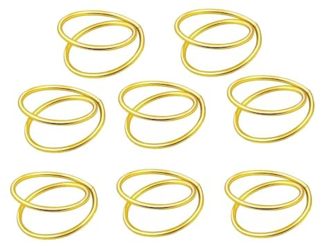 Feyarl Gold Serviettenring 8er Set Serviettenschnalle Silber Serviettenhalter Napkin Ring Hochzeiten, Partys und Dinner-Events - Praktisches dekoratives Geschenk für FreundeFamilie