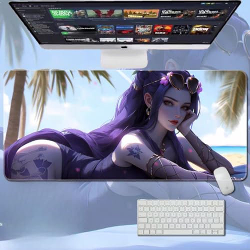 Overwatch Grand tapis de souris de jeu XXL avec base en caoutchouc naturel antidérapant durable, tapis de clavier lisse et imperméable pour joueur, bureau et maison (créateur de veuf)