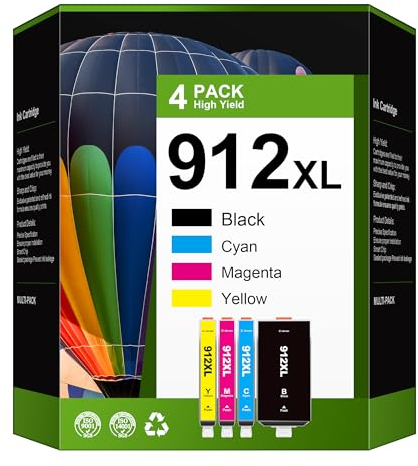 Coloran 912XL Patrone Multipack Kompatibel für HP 912 Druckerpatronen für HP Officejet Patronen 8020 8022 8012 8010 8015 8025 (Schwarz, Cyan, Gelb, Magenta, 4er-Pack)