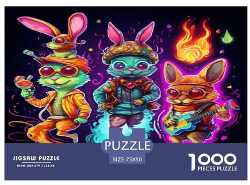 Puzzles für Erwachsene, 1000 Teile, Kahloe's Bunny, Puzzles für Erwachsene, herausforderndes Spiel, Denksportaufgaben, 1000 Teile (75 x 50 cm)