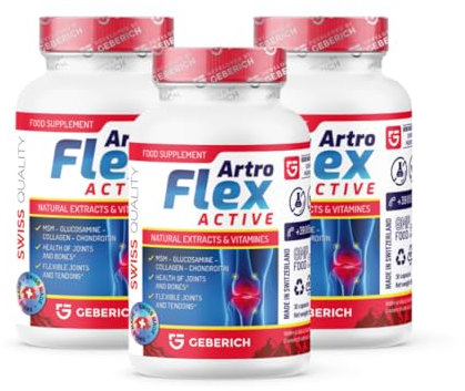 (3 Pacchi) Artroflex Active – Glucosamina e Condroitina – 30 Capsule – Integratori Articolazioni e Cartilagine – con Boswellia, Curcuma, Pepe Nero